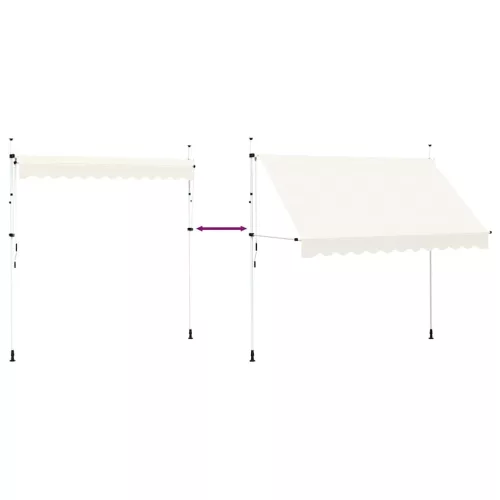 Kézzel feltekerhető krémszínű napellenző 300 cm