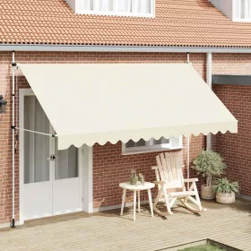 Kézzel feltekerhető krémszínű napellenző 400 cm