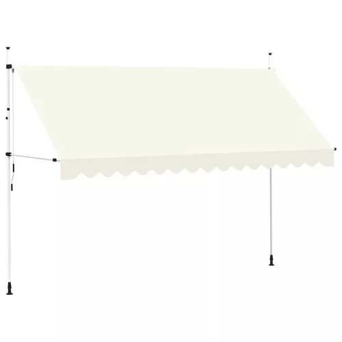 Kézzel feltekerhető krémszínű napellenző 400 cm