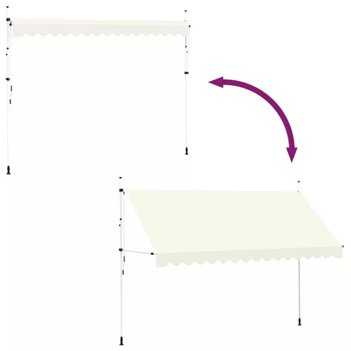 Kézzel feltekerhető krémszínű napellenző 400 cm