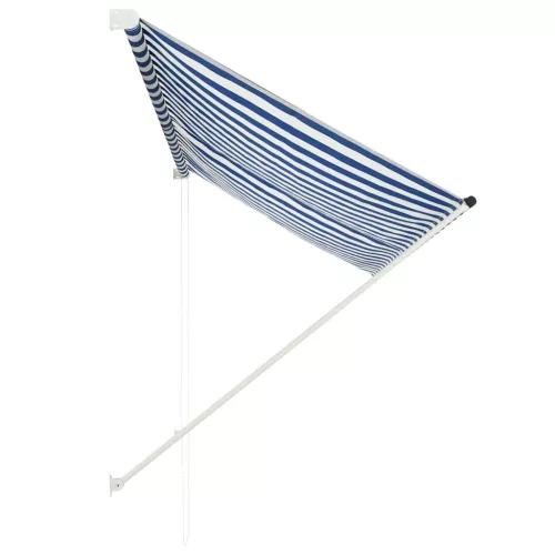 Feltekerhető kék és fehér napellenző 250 x 150 cm