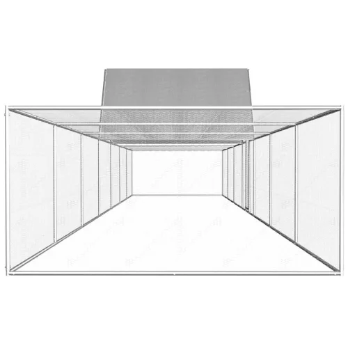 Horganyzott acél tyúkól 14 x 2 x 2 m