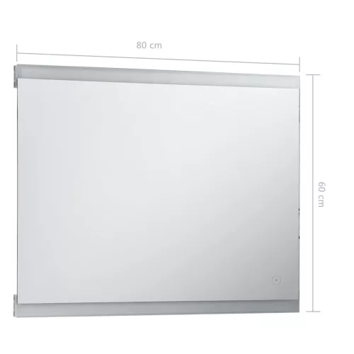 LED-es fürdőszobai falitükör érintésérzékelővel 80 x 60 cm