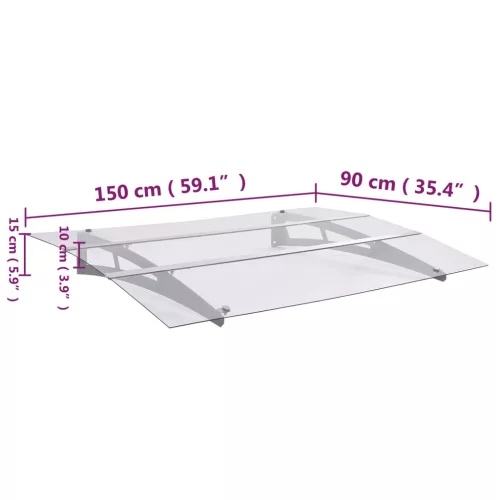 Ajtókárpit ezüst és átlátszó 150x90 cm PET