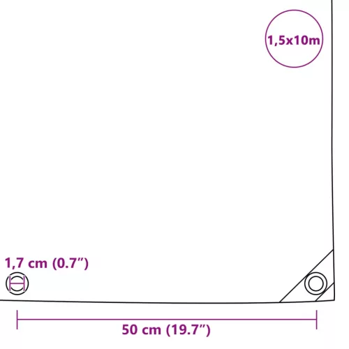 Szürke ponyva 650 g/m² 1,5 x 10 m