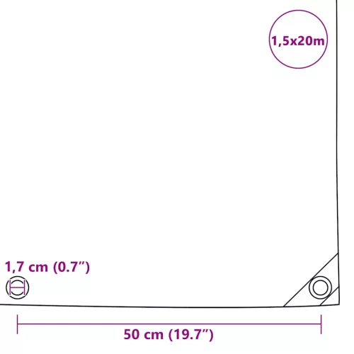 Szürke ponyva 650 g/m² 1,5 x 20 m