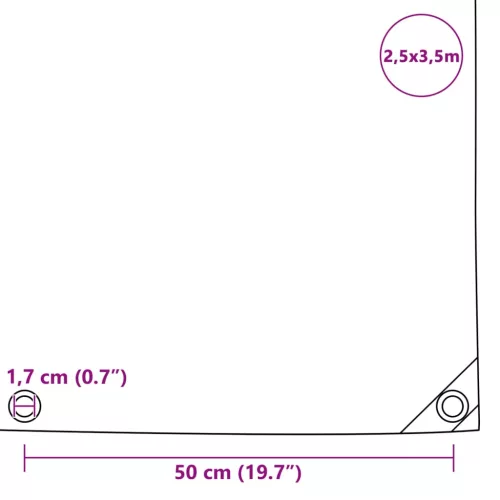 Szürke ponyva 650 g/m² 2,5 x 3,5 m