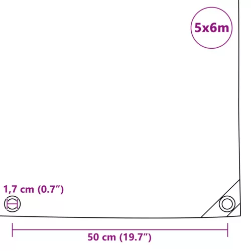 Szürke ponyva 650 g/m² 5 x 6 m