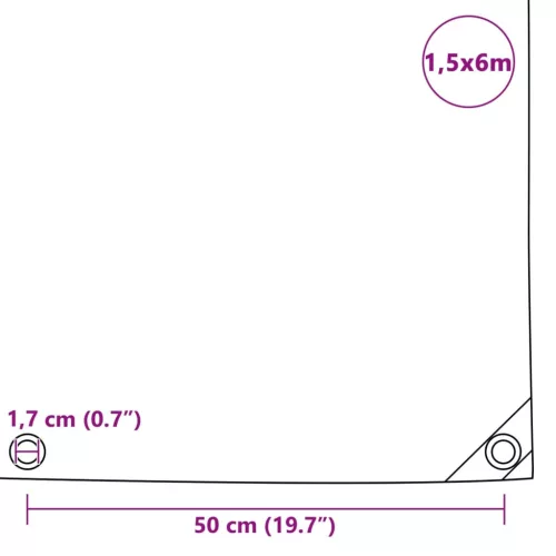 Zöld ponyva 650 g/m² 1,5 x 6 m