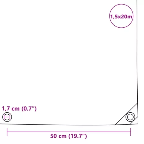 Zöld ponyva 650 g/m² 1,5 x 20 m