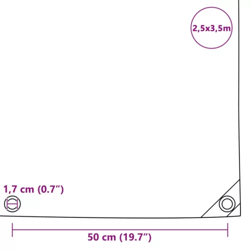 Zöld ponyva 650 g/m² 2,5 x 3,5 m