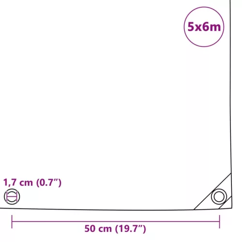 Zöld ponyva 650 g/m² 5 x 6 m