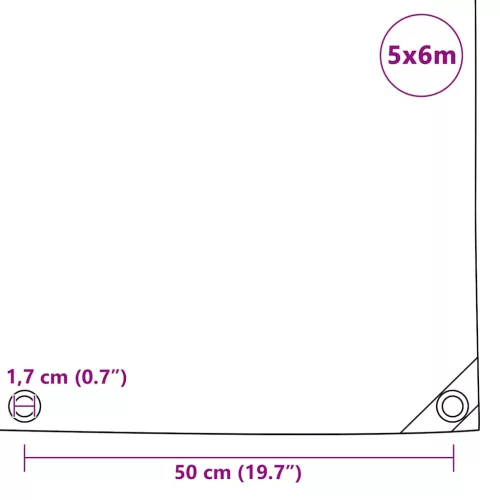 Fehér ponyva 650 g/m² 5 x 6 m