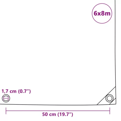 Fehér ponyva 650 g/m² 6 x 8 m