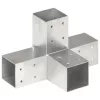 4 darab X-alakú horganyzott fém oszloptartó 71 x 71 mm