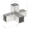 4 darab X-alakú horganyzott fém oszloptartó 71 x 71 mm