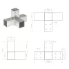 4 darab X-alakú horganyzott fém oszloptartó 71 x 71 mm