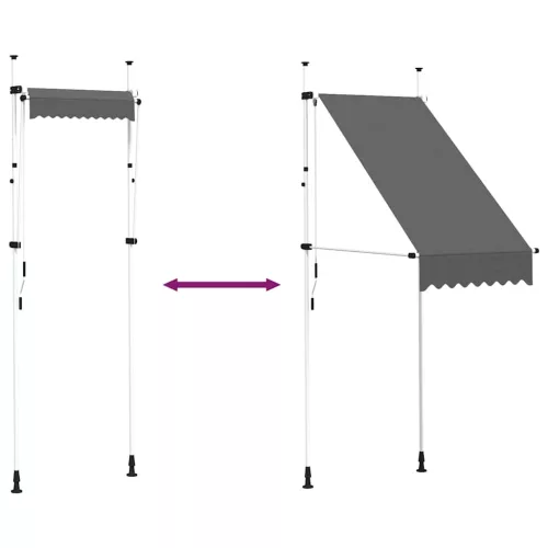 Kézzel feltekerhető antracitszürke napellenző 100 cm