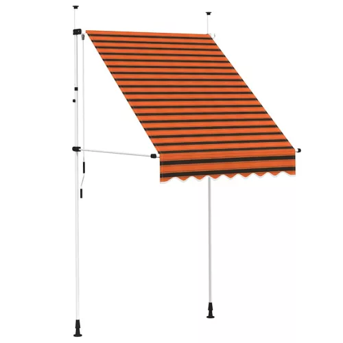 Narancssárga és barna kézzel feltekerhető napellenző 150 cm