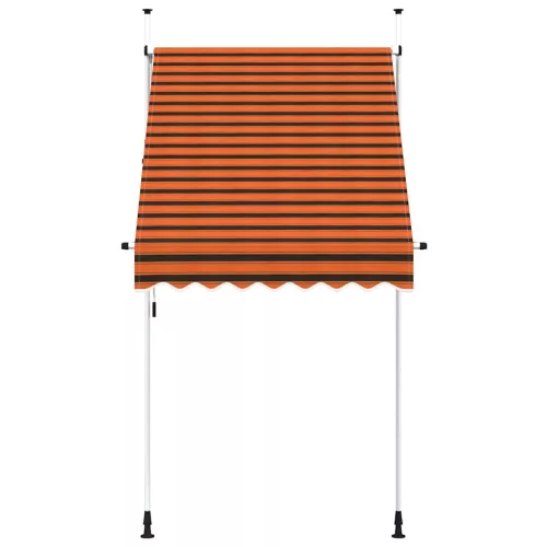 Narancssárga és barna kézzel feltekerhető napellenző 150 cm