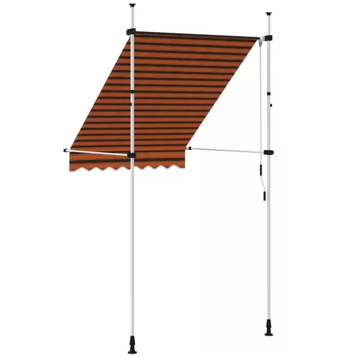 Narancssárga és barna kézzel feltekerhető napellenző 150 cm