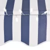 Kék és fehér kézzel kihúzható LED-es napellenző 350 cm