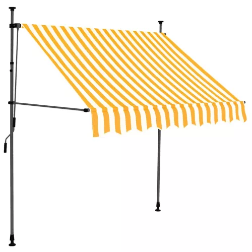 Fehér-narancssárga manuális LED-es napellenző 150 cm