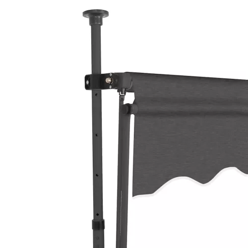 Antracitszürke kézzel feltekerhető LED-es napellenző 100 cm
