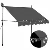 Antracitszürke kézzel kihúzható LED-es napellenző 150 cm
