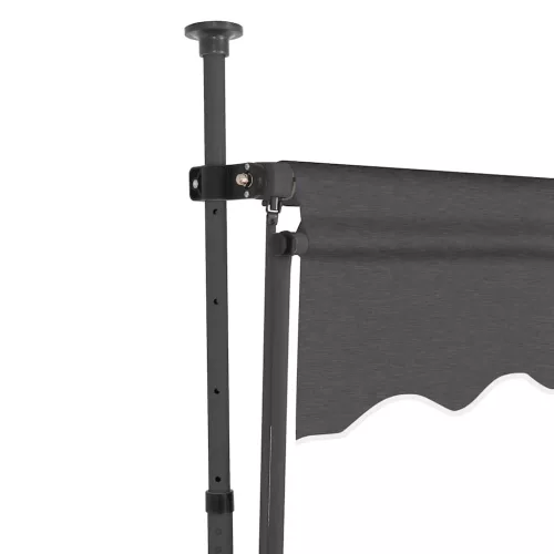 Antracitszürke kézzel kihúzható LED-es napellenző 150 cm
