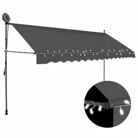   Antracitszürke kézzel kihúzható LED-es napellenző 350 cm
