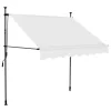 Krémszínű kézzel kihúzható LED-es napellenző 150 cm