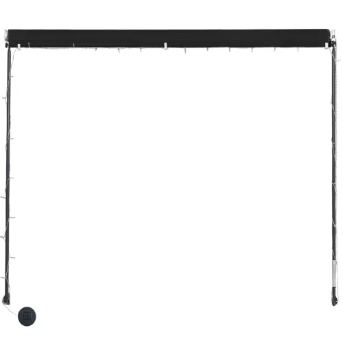 Feltekerhető antracitszürke napellenző LED-del 250 x 150 cm