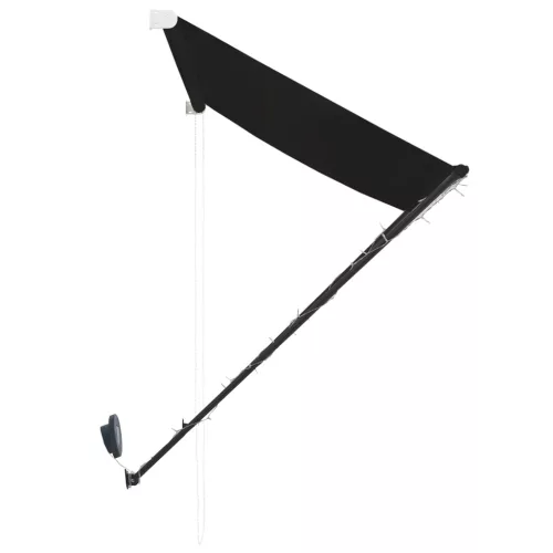 Feltekerhető antracitszürke napellenző LED-del 250 x 150 cm