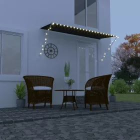   Feltekerhető antracitszürke napellenző LED-del 300 x 150 cm