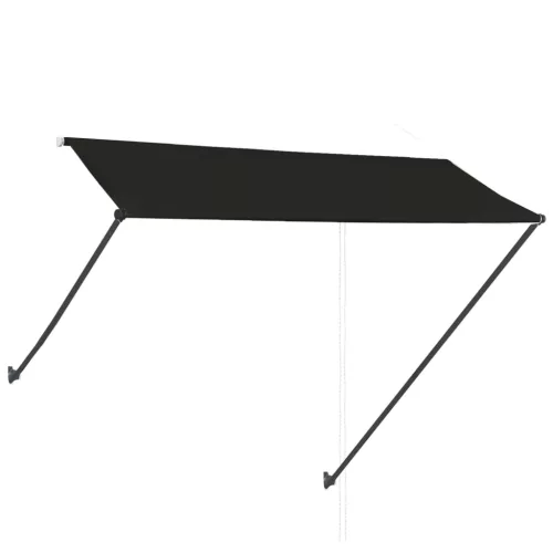 Feltekerhető antracitszürke napellenző LED-del 300 x 150 cm