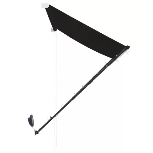 Feltekerhető antracitszürke napellenző LED-del 300 x 150 cm
