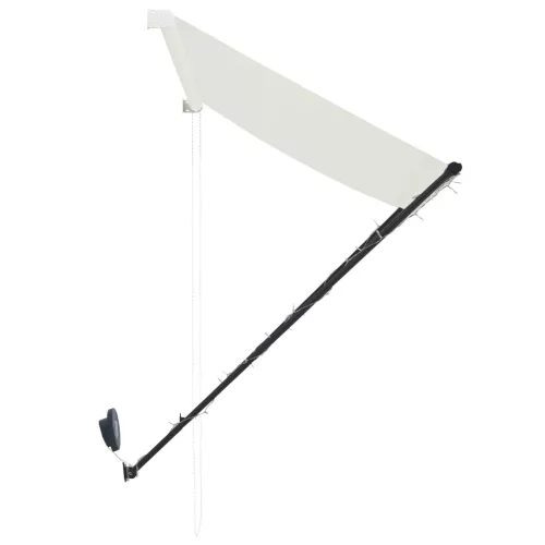 Feltekerhető krémszínű napellenző LED-del 300 x 150 cm
