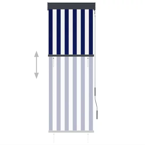 Kék és fehér kültéri roló 60 x 250 cm