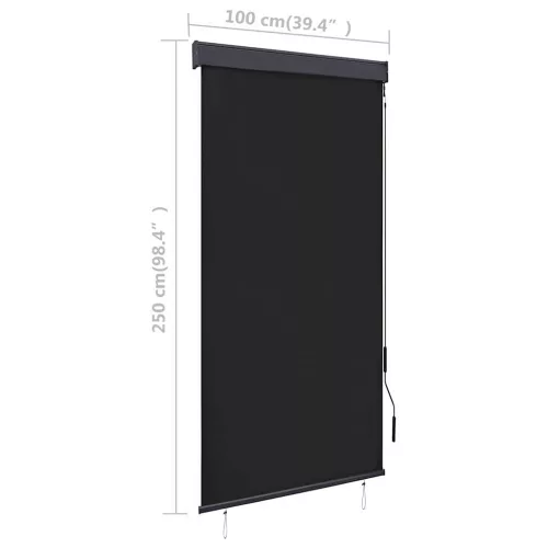 Antracitszürke kültéri roló 100 x 250 cm