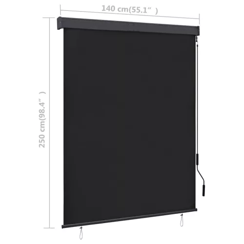 Antracitszürke kültéri roló 140 x 250 cm