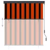 Narancssárga és barna kültéri roló 140 x 250 cm