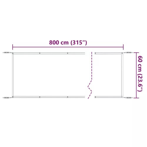 Fehér oxford-szövet függőleges napellenző 60 x 800 cm