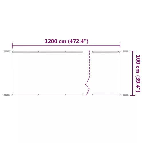 Antracitszürke oxford-szövet függőleges napellenző 100x1200 cm
