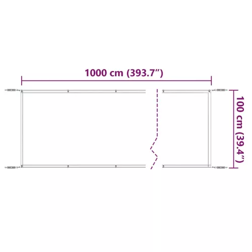 Világoszöld oxford-szövet függőleges napellenző 100 x 1000 cm