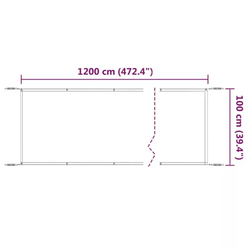 Világoszöld oxford-szövet függőleges napellenző 100 x 1200 cm