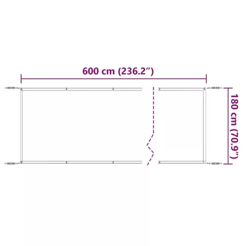 Világoszöld oxford-szövet függőleges napellenző 180 x 600 cm