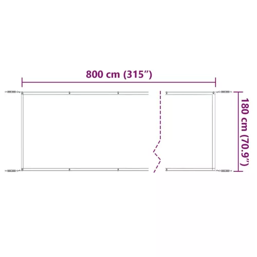 Kék oxford-szövet függőleges napellenző 180x800 cm