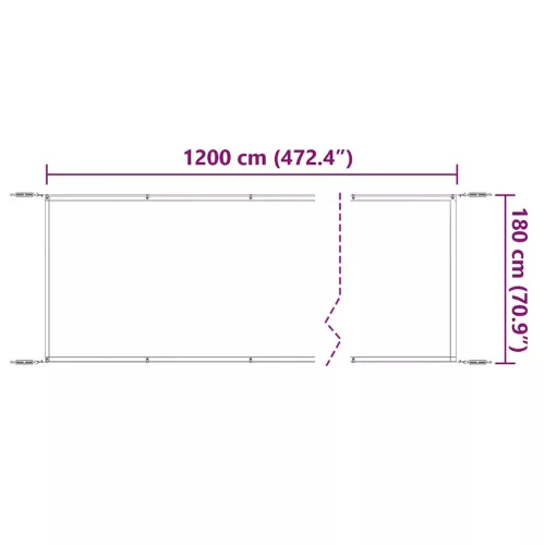 Kék oxford-szövet függőleges napellenző 180x1200 cm