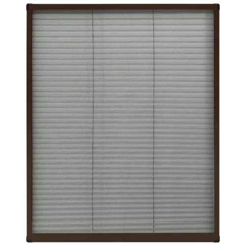 Barna alumínium pliszé ablakszúnyogháló 80 x 100 cm